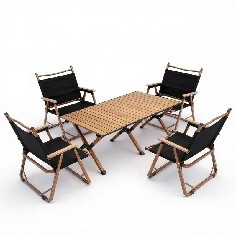 Portable folding picnic chairs and tables for outdoor patios and camping, high-quality outdoor furniture set