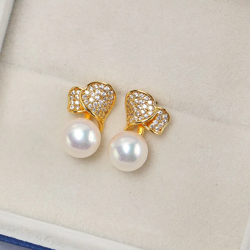 1Pair E273 Gold Plated Copper S925 Silver Needle Pearl Stud Earrings Findings Jewelry Making DIY Jewelry Accessories
