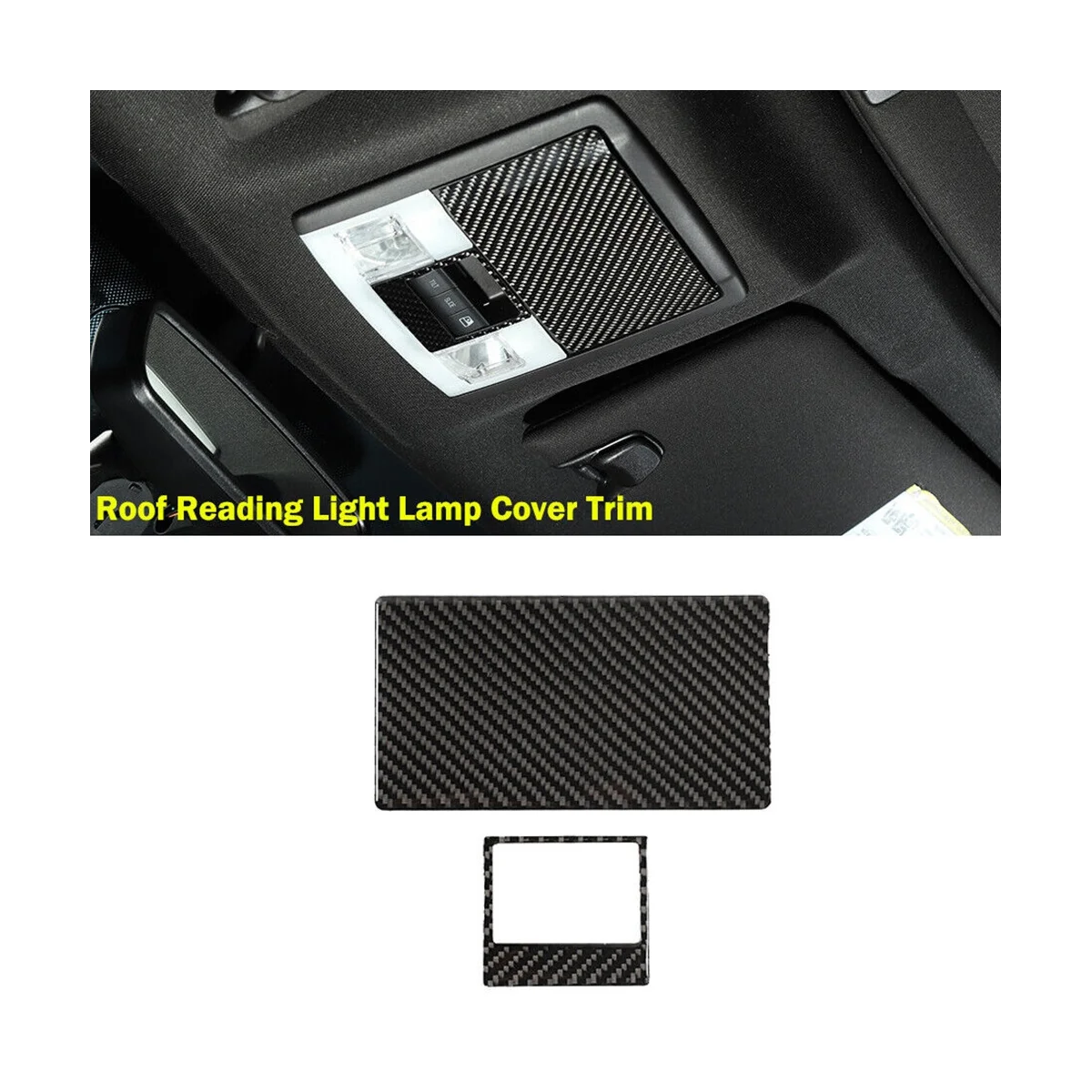 Roof Reading Light Lamp Cover Trim Decoration Stickers for Ford F150 2009-2014 Interior Accessories - Soft Carbon Fiber