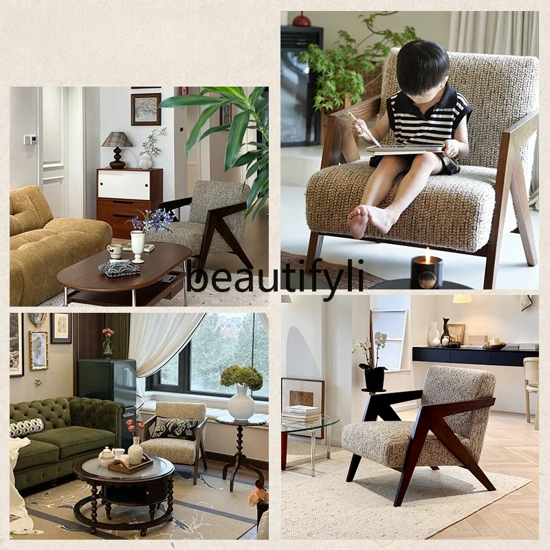 Medieval original sofa chair light luxury high-end balcony leisure chair