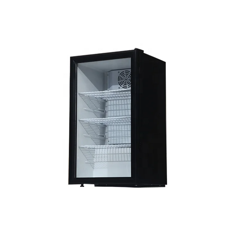 Mini Bar con Puerta de Vidrio Individual de 98L, Refrigerador Exhibidor de Bebidas y Cerveza SC-98