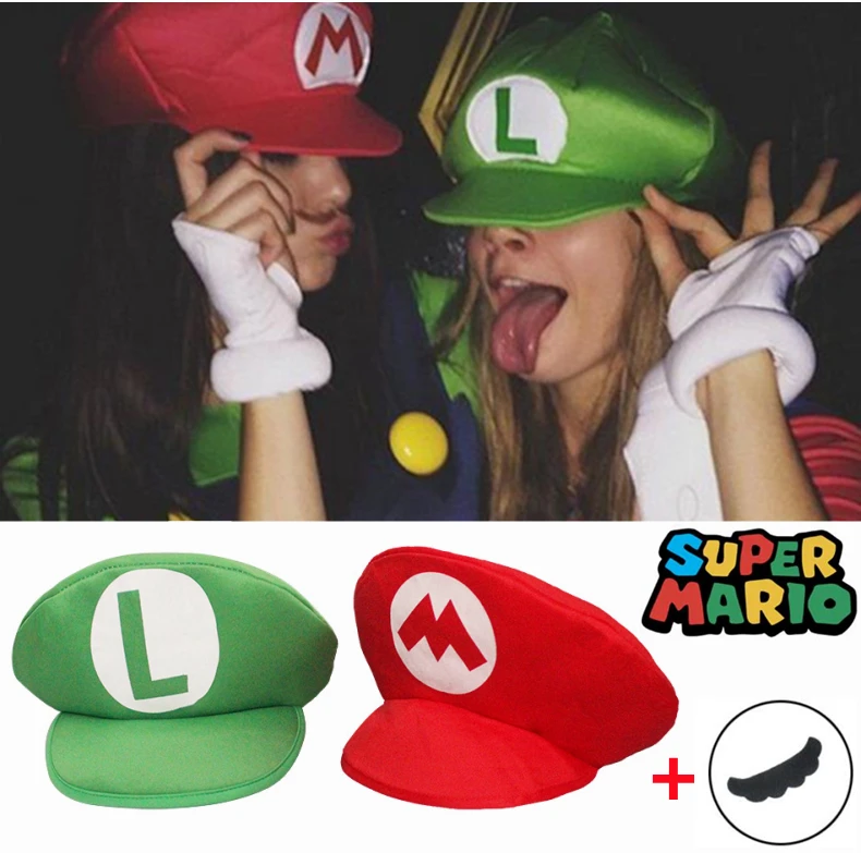 Game Super Marios Bros Plumber Mario Odyssey Luigi Bors Cosplay Hat Cartoon Halloween Party Cap Christmas Unisex Costume Prop