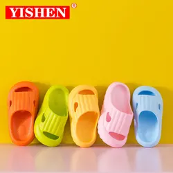 Yishen crianças chinelos meninos meninas do bebê slides fechados toes verão da criança das crianças sapatos sola macia anti-derrapante sandálias de cor sólida