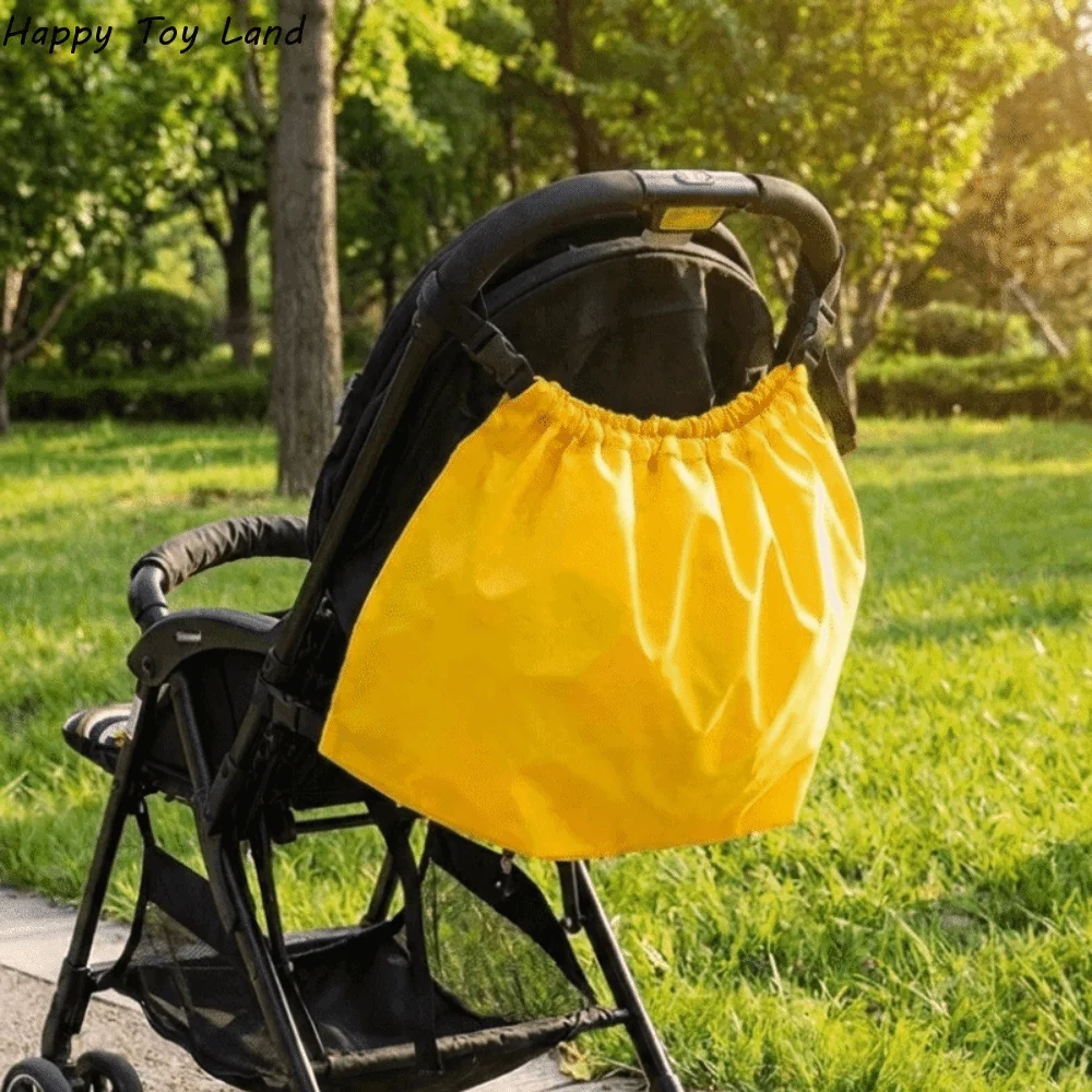 Oxford Fabric Stroller Hanging Bag Multifunctional Portable Stroller Storage Organizer Large Capacity Solid Color