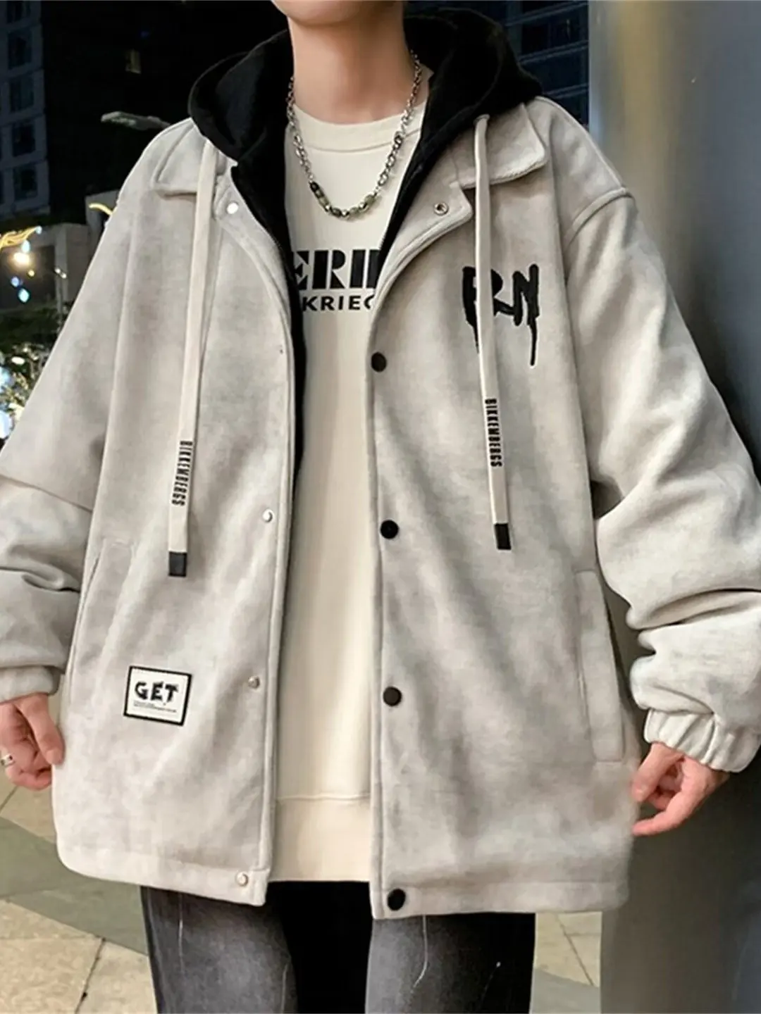 

Мужская одежда Jaet 300 Pou большого размера, специальное издание, Гонконг Sle, искусственная двухсекционная весна-осень, модный бренд, свободная универсальная ...