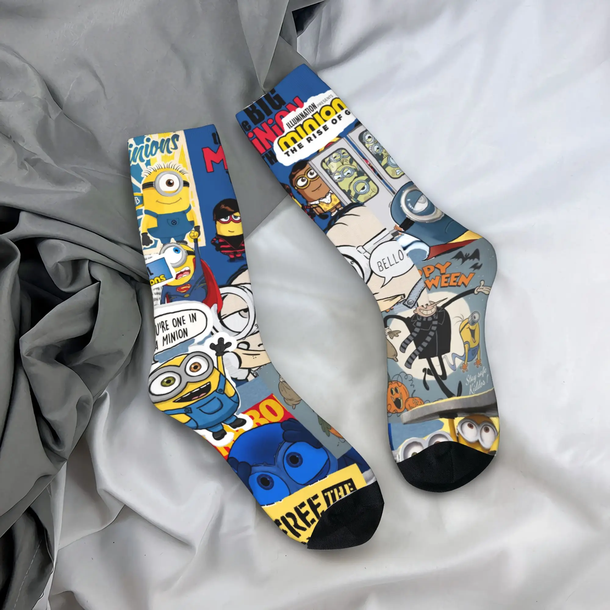 Cute Minionsing Stockings Men  Socks Quality Funny Socks Winter Outdoor Sports Non Slip Graphic Socks Gift