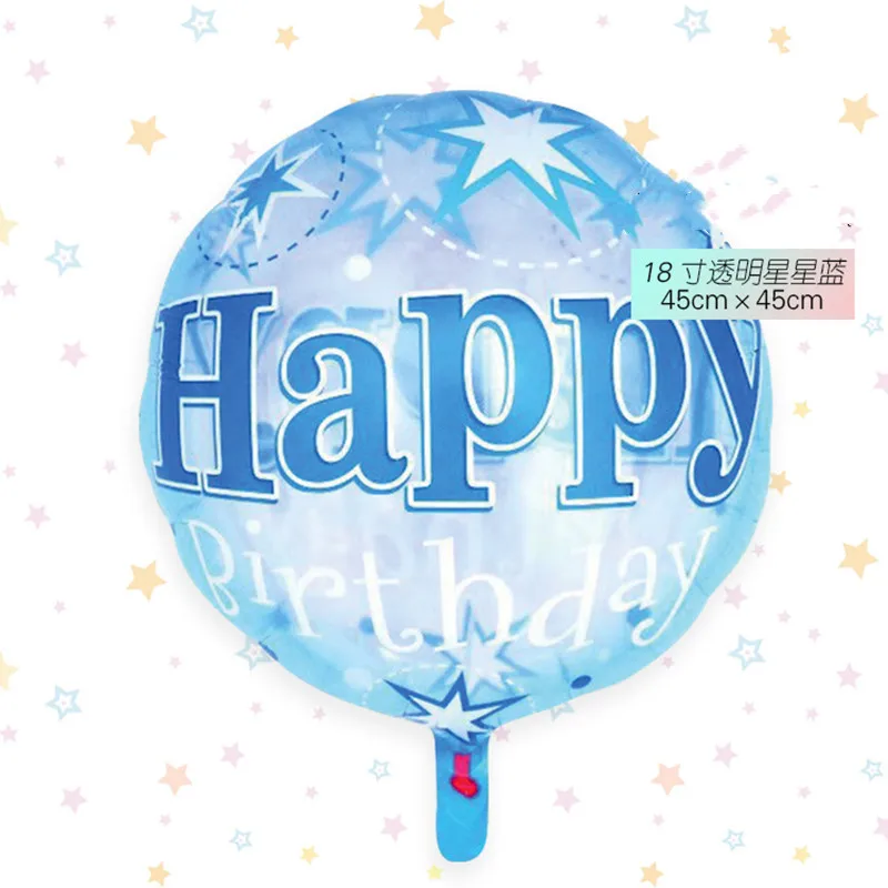 18 inch Transparent Aluminum film Balloon ball gift star Cake Happy Birthday party Decoration baby Shower toy Decoration