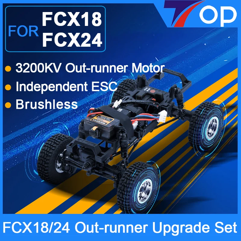 FMS FCX18/24 Upgrade to Out-runner Brushless Motor External Rotor Motor Independent ESC Upgratde Parts Accessories