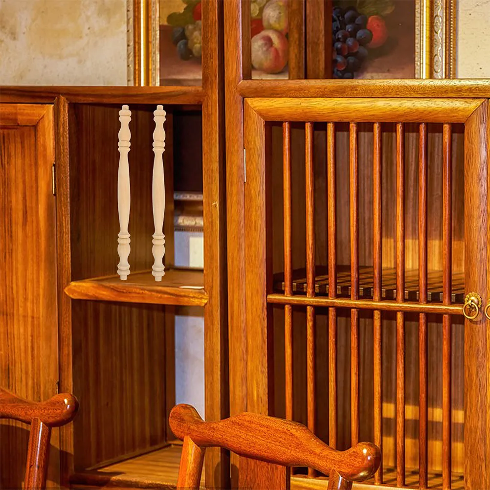 4Pcs Solid Wood Spindles Classic Roman Column Style Replacement Parts for Chair Repair Stair Balusters Home Decor and Craft