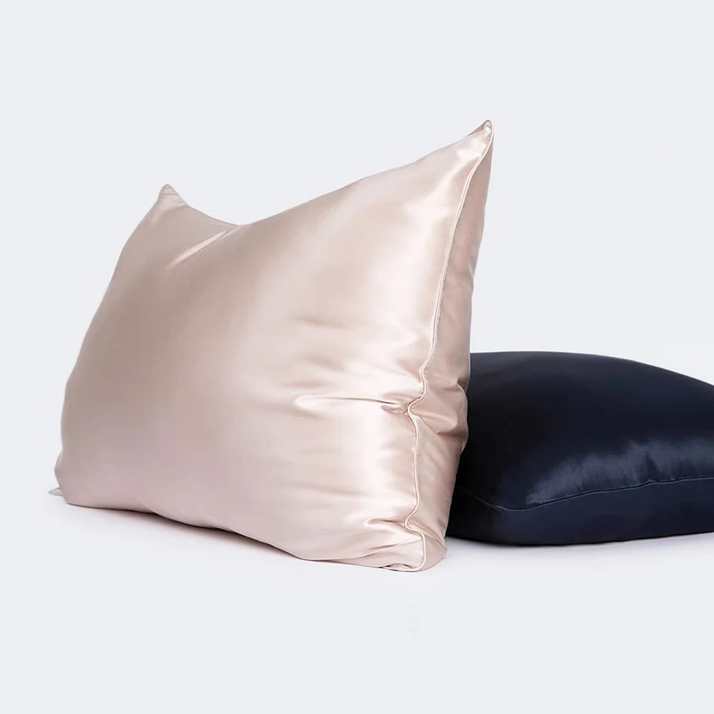 100% Natural Mulberry Silk Pillowcase Zipper Pillowcases Pillow Cover for Healthy Standard Solid Multicolor 22 Momme