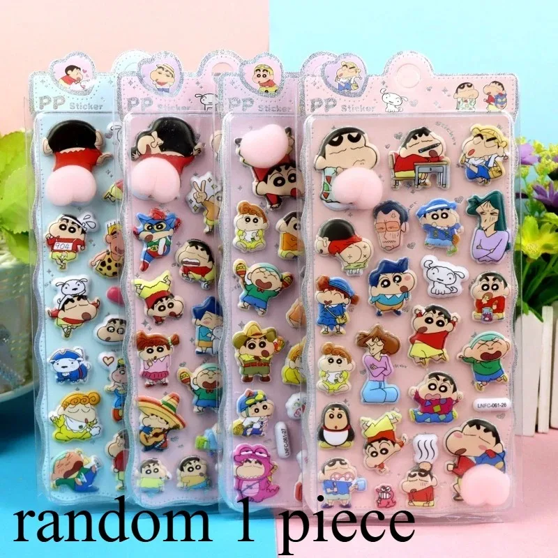 Nieuwe Crayon Shin Chan Decompressie Sticker Leuke Cartoon Creativiteit Driedimensionale Schuim Sticker Diy Telefoon Case Sticker