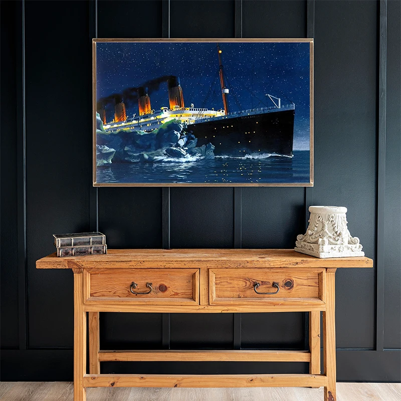 The Boat in Titanic Ship Shipwreck Classic Movie Canvas Painting Poster and Print Wall Art Picture for Living Room Home Decor