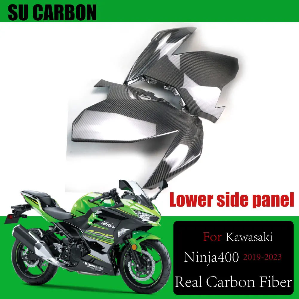 100% Real Carbon Fiber For Kawasaki Ninja400 2019-2023 Motorcycle Accessories Lower body side panel Fairing Ninja 400