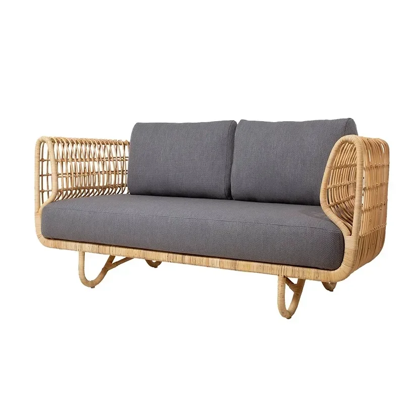 m Outdoor Furniture Set Using Waterproof Fabric Real Rattan Frame Design Outdoor Coffee Shop Hotel Table and Chair Set m