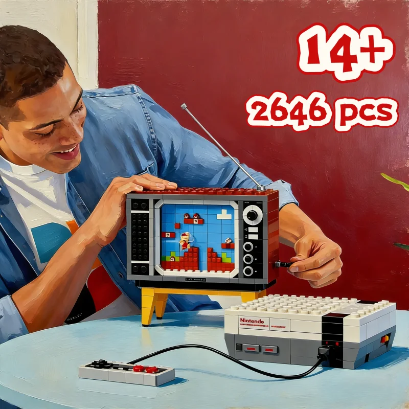 

2026 Hot Toy Super Marioed Entertainment System Game Console 71374 Building Block Bricks Model 2938 Pcs Birthday Christmas Gifts