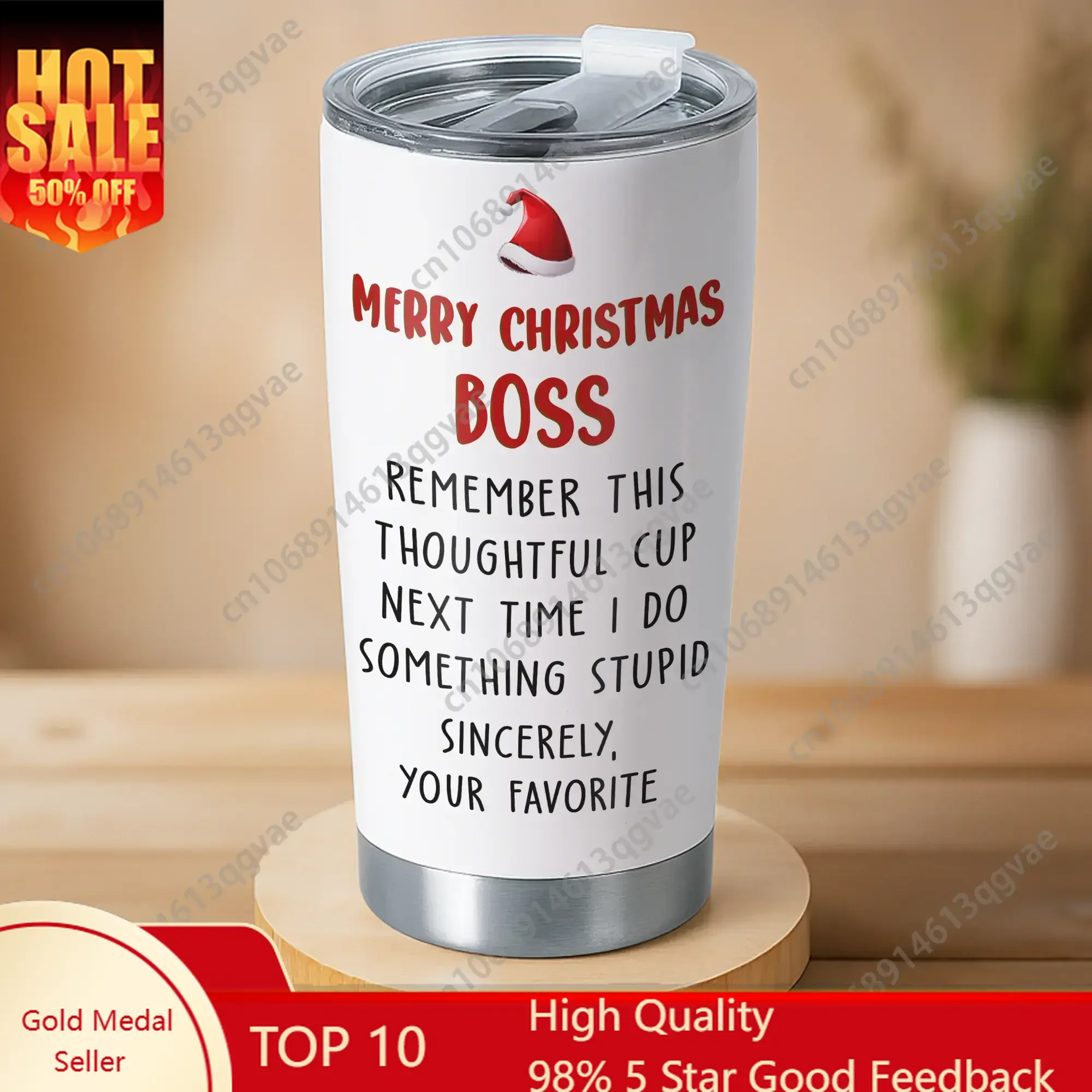 

Judywin Talk - Merry Christmas Boss 20 Oz Stainless Steel Tumbler Funny Office Holiday Gift Thoughtful Employee Present Appr