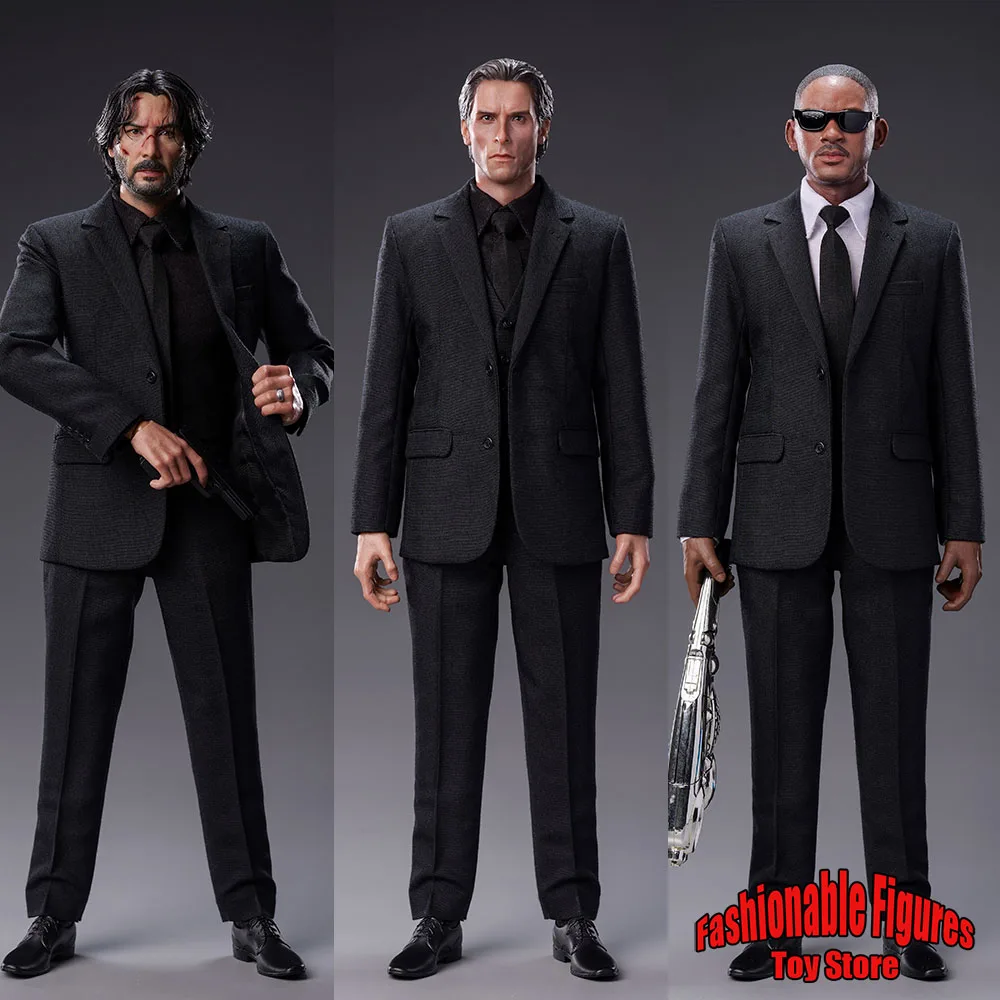 TOPO 1/6 TP009 Male Soldier Black Suit Keanu Reeves Classic Killer Uniform Clothes Accessory Bag For 12