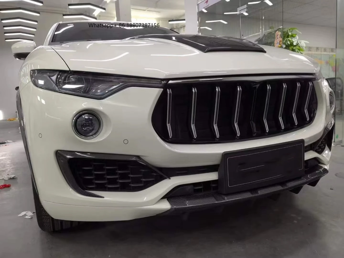 

ForMaserati Levante High Quality Carbon Fiber Body Kit Front Lip Rear Diffuser Side Skirts Spoiler Top Wing-Perfect Fit Bumper