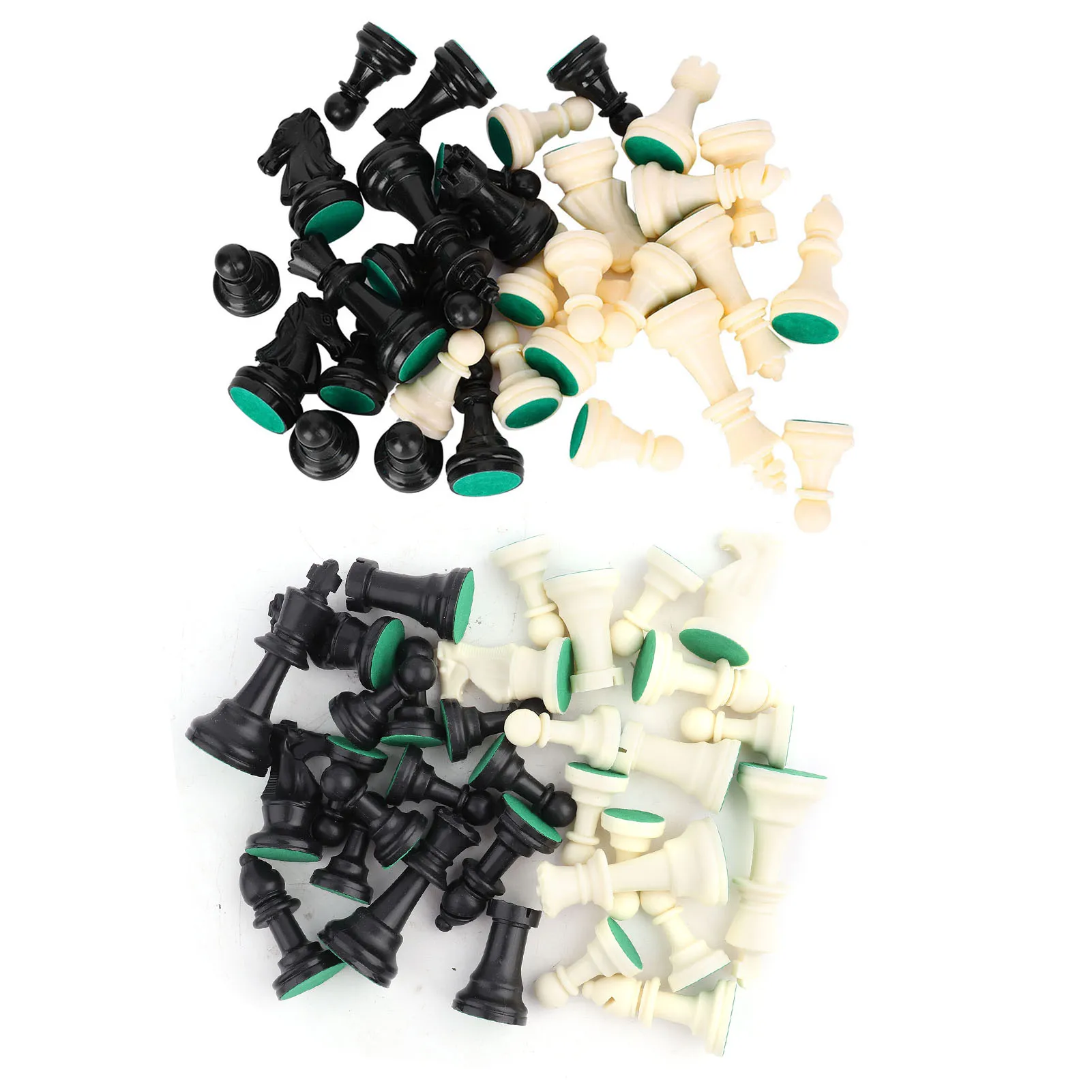 

Международный шахматный набор: пластиковые фигуры, полный комплект, черно-белый