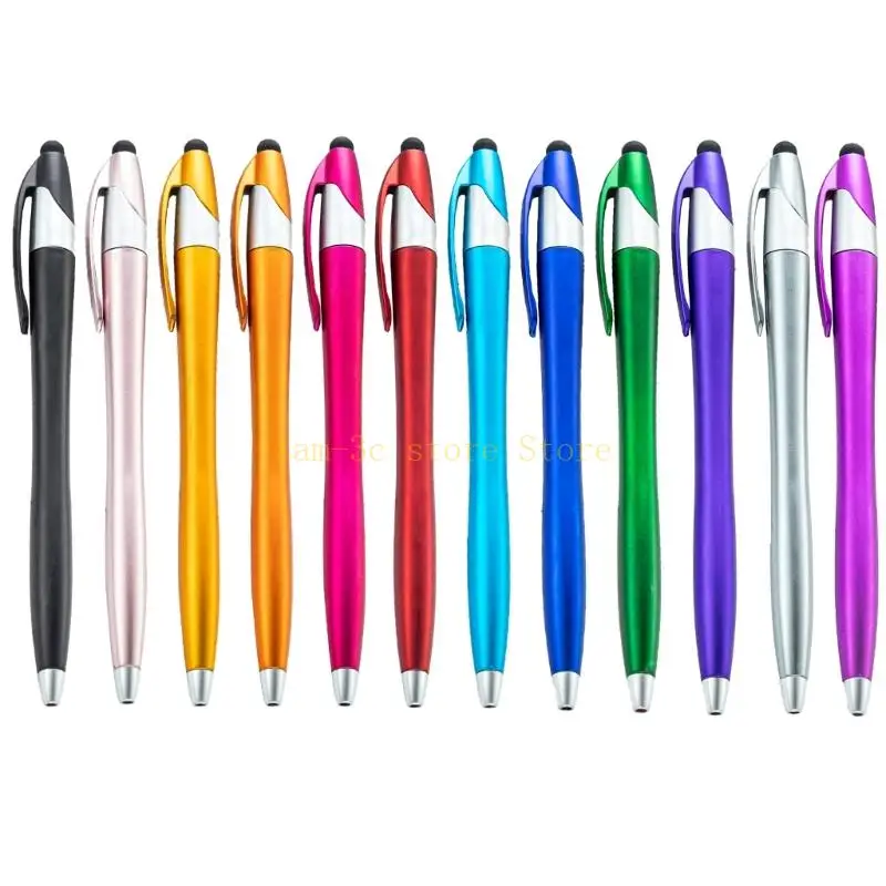 

10Pieces 2-in-1 Ballpoint Pen Retractable Ballpoint Pen Office Signing Pen Touching Screen Pen for Women Men