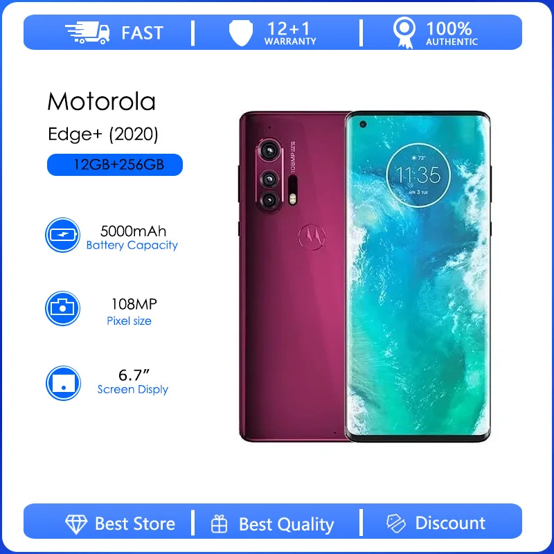 Оригинальный разблокированный смартфон Motorola Edge + (2020) XT2061 OneSim, 12 ГБ ОЗУ, 256 ГБ ПЗУ, восьмиядерный, 108 МП, 6,7 дюйма, 5000 мАч, Android 10, NFC Оригинальный разблокированный смартфон Motorola Edge + (2020) XT2061 OneSim, 12 ГБ ОЗУ, 256 ГБ ПЗУ, восьмиядерный, 108 МП, 6,7 дюйма, 5000 мАч, Android 10, NFC