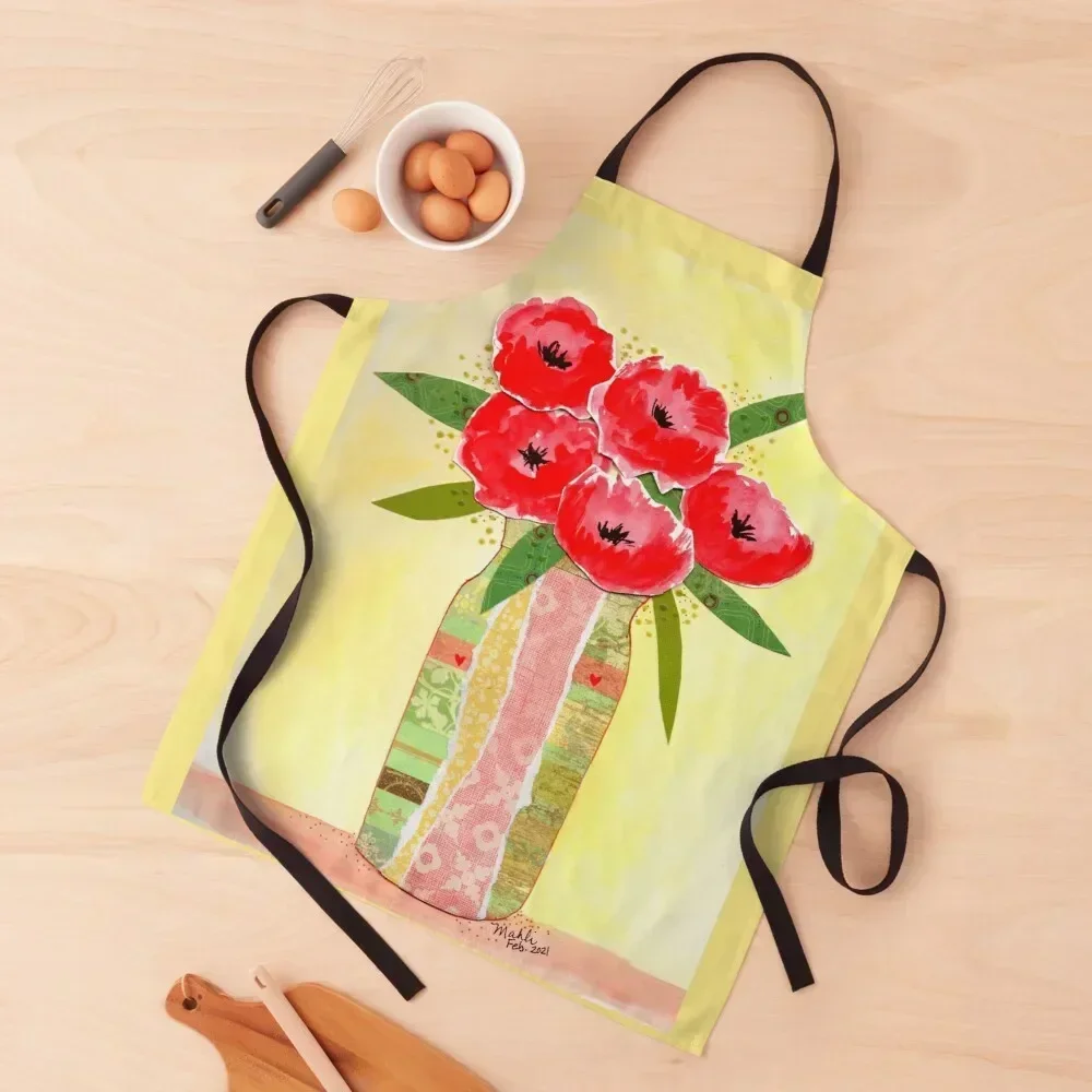 

Floral vase Apron Chef Uniform Kitchen Apras Man Camping women's kitchens Apron