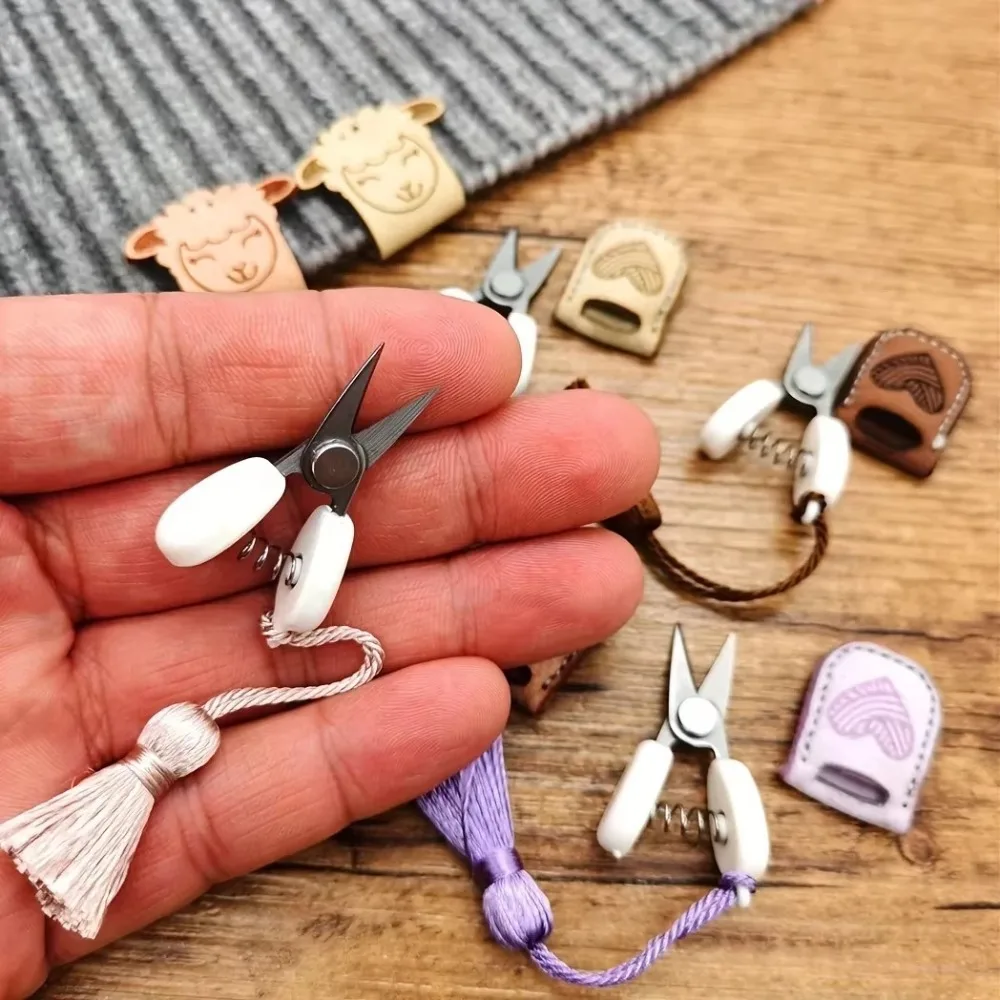 مع الغطاء الواقي الفن مقص صغير عالي الدقة طرف مستقيم الخياطة المعدنية مقص صغير DIY لوازم الخياطة