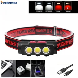 Powerful LED Headlamp USB Rechargeable Headlight Outdoor Waterproof Camping Head Lamp 18650 Battery High Lumen Head Flashlight