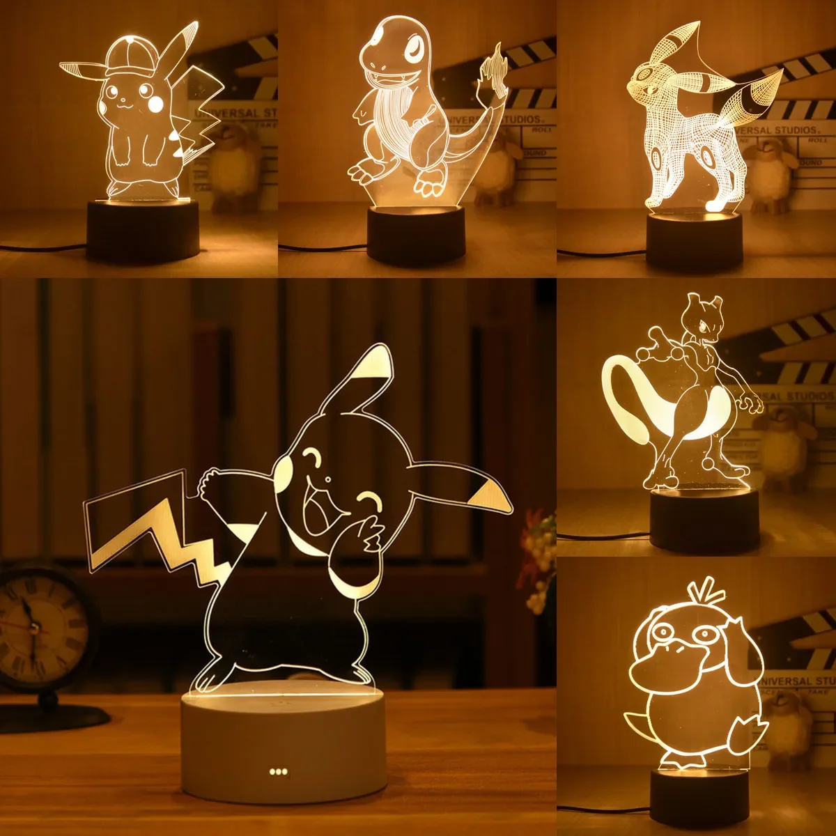 Pokemon Go Pikachu 3d Anime Night Light Toys Anime Kevee Gengar Led Figures Model Table Lamp Stuff Toys Children Christmas Gift