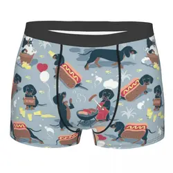 Cute Dachshund Dog Underwear Male Sexy Printed Customized Sausage Hot Dogs Boxer Briefs Shorts Panties Breathbale Underpants