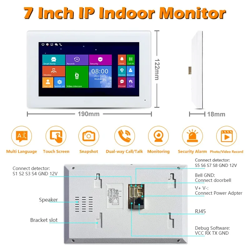 Terdepan Tech 7 inci Ip tuya Video pintu ponsel kit Vila luar ruangan kartu Pindai pintu terbuka menghubungkan kunci katoda kunci magnetik