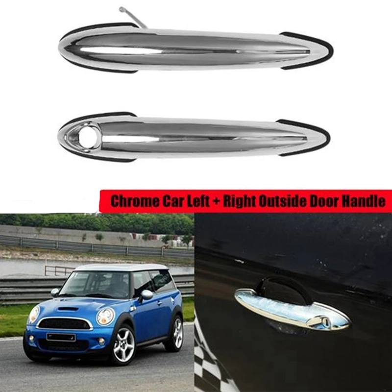 

1Pair Outer Door Handle Chrome 51217198471 51217198472 For BMW Mini Cooper 2002-2015 Exterior Door Puller Handle Cover Parts