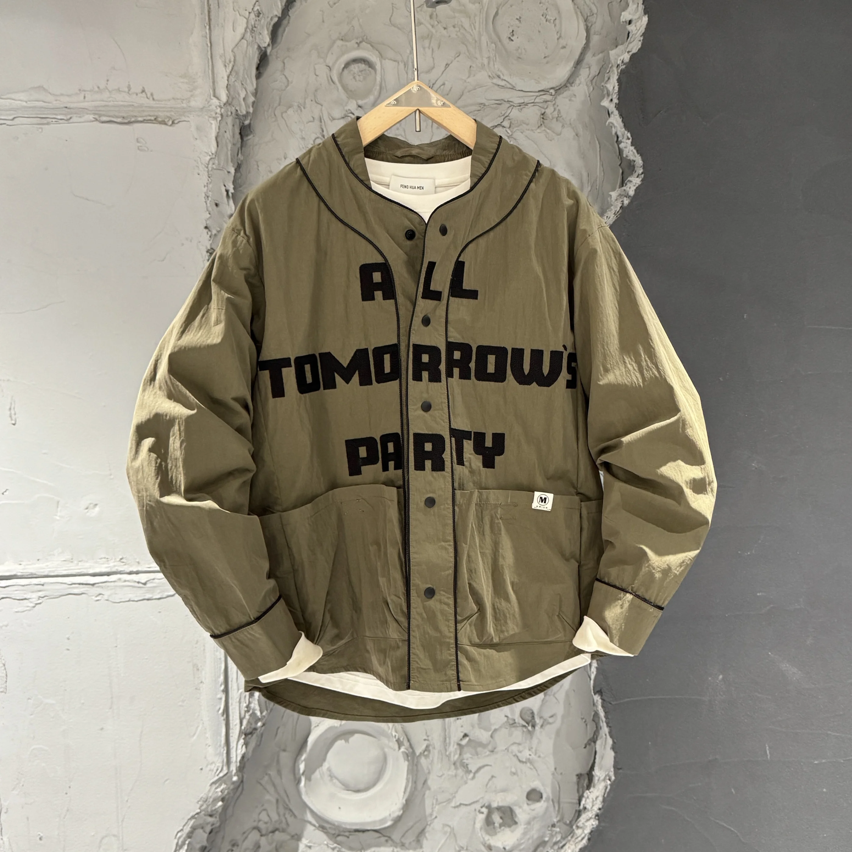 

Summer Men's Lightweight Breathable Baseball Collar Jaet Pilot Workwear Slim Fit Anti-Wrinkle Proced Faionable Outerwear