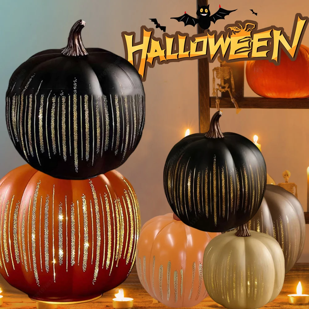 1/2PCS Twinkle LED Light Pumpkins Starry Night Pumpkins Ornament Halloween Pumpkins Lamp Halloween Party Lighting Decorations