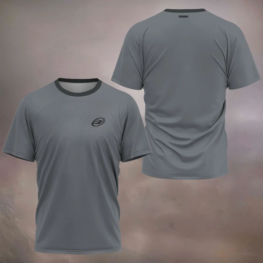 2025 ultra-thin summer fitness sports breathable quick drying short sleeved men's element printed T-shirt men's tennis suit ligh image 5