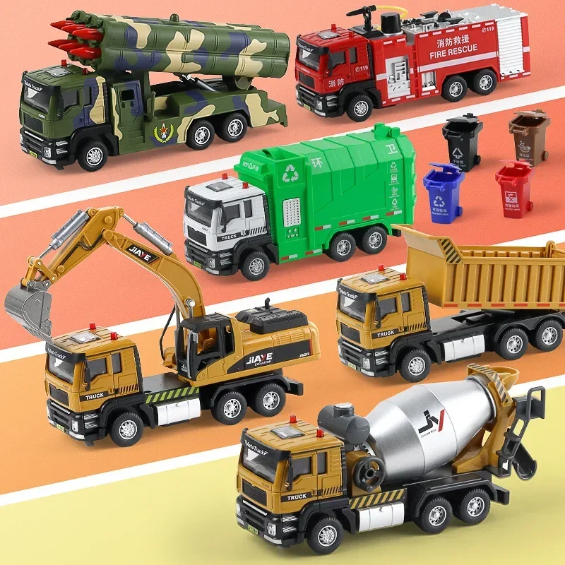 

1: 50 Alloy Sound-light Echo Engineering Vehicle Excavator Mixer Garbage Crane Dump Truck Model Boy Toy Multiple Styles