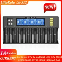 Liitokala Lii-S12 Lii-600 Lii-500 18650 Battery Charger,3.7V 18650 26650 18350 16340 18500 14500 1.2V AA AAA LCD Smart Charger