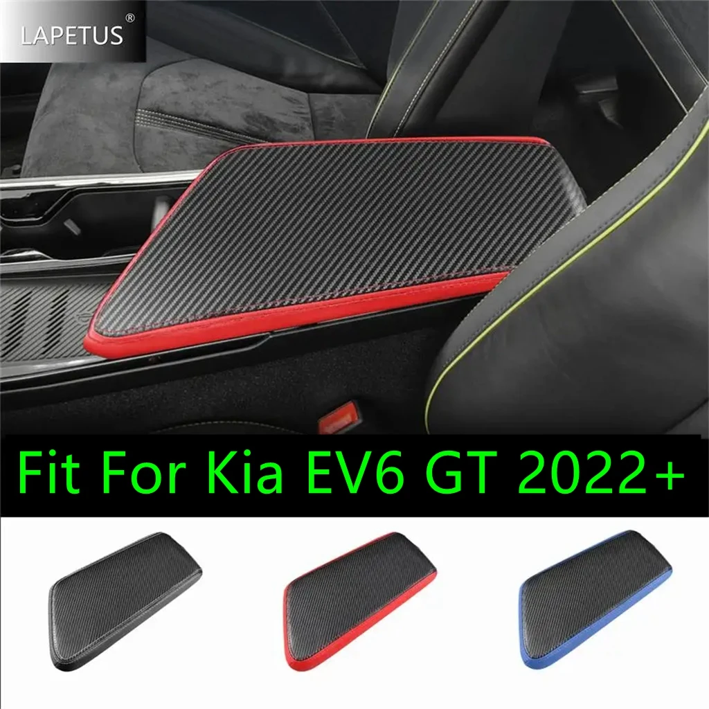 

Car Accessories PU Leather Central Console Armrest Box Pad Organizer Hand Support Cushion Mat Decor For Kia EV6 GT 2022 - 2024