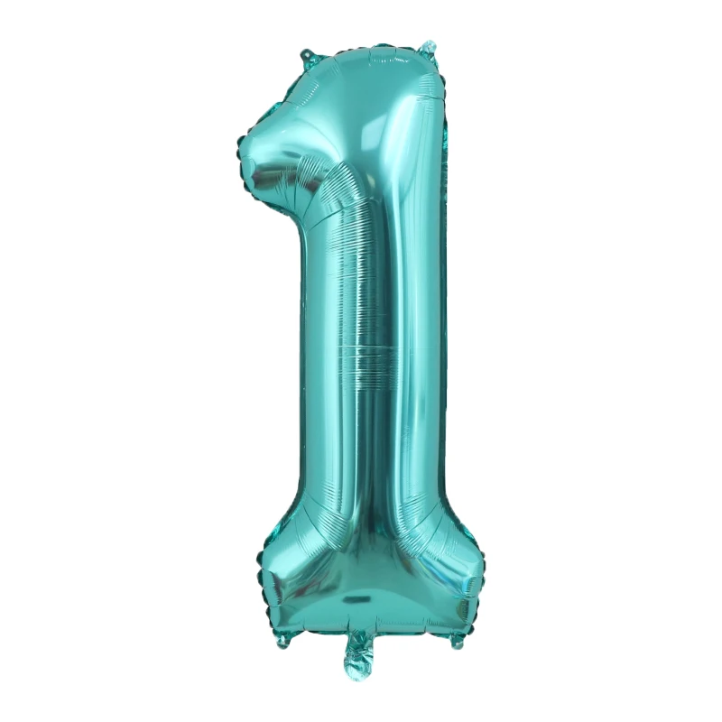 40 Inch Teal Blue Number Balloons Turquoise Blue Helium Digital Balloon Ocean Mermaid Theme Birthday Party Decor Supplies