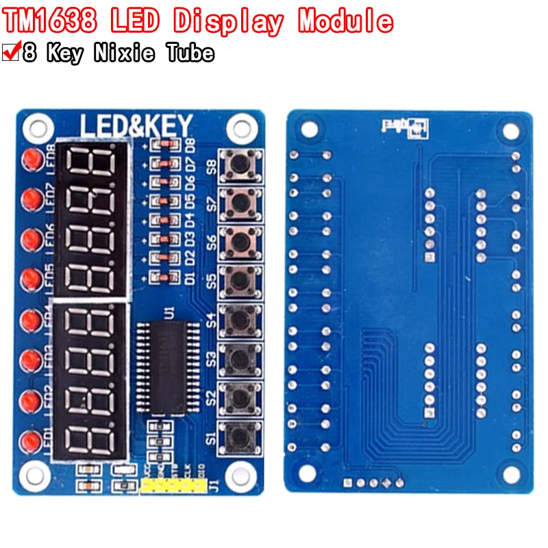 TM1638โมดูลจอแสดงผลหลักสำหรับ AVR Arduino หลอด LED ดิจิตอล8บิต8บิต