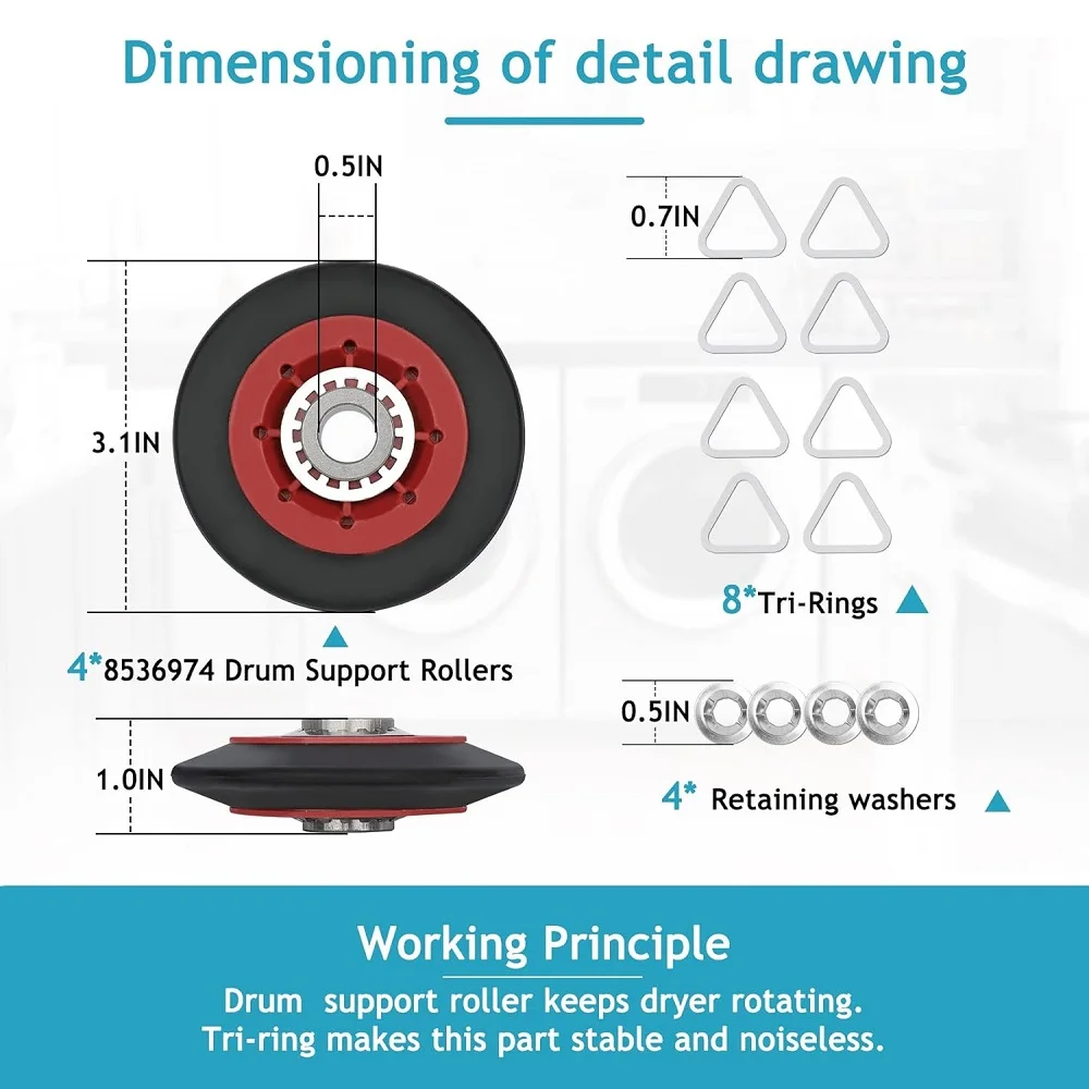 4392067 Dryer Repair Kit and W10837240 Dryer Idler Pulley for Admiral Amana Maytag Bravos Whirlpool Duet Kenmore Elite Dryers