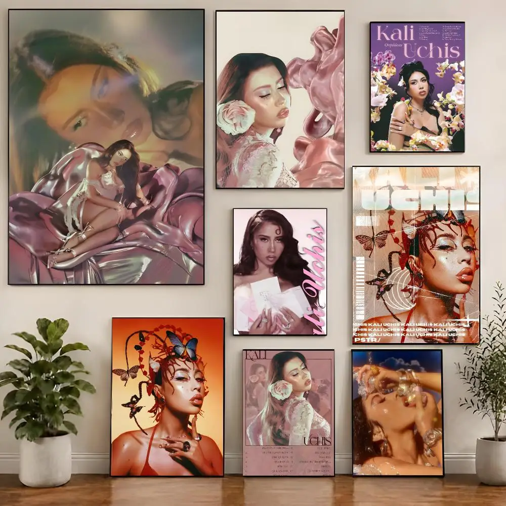 Soulful Singer K-Kali Uchis Poster Chic Visual Removable Wall Print Room Ornament for Bedroom & Dorm