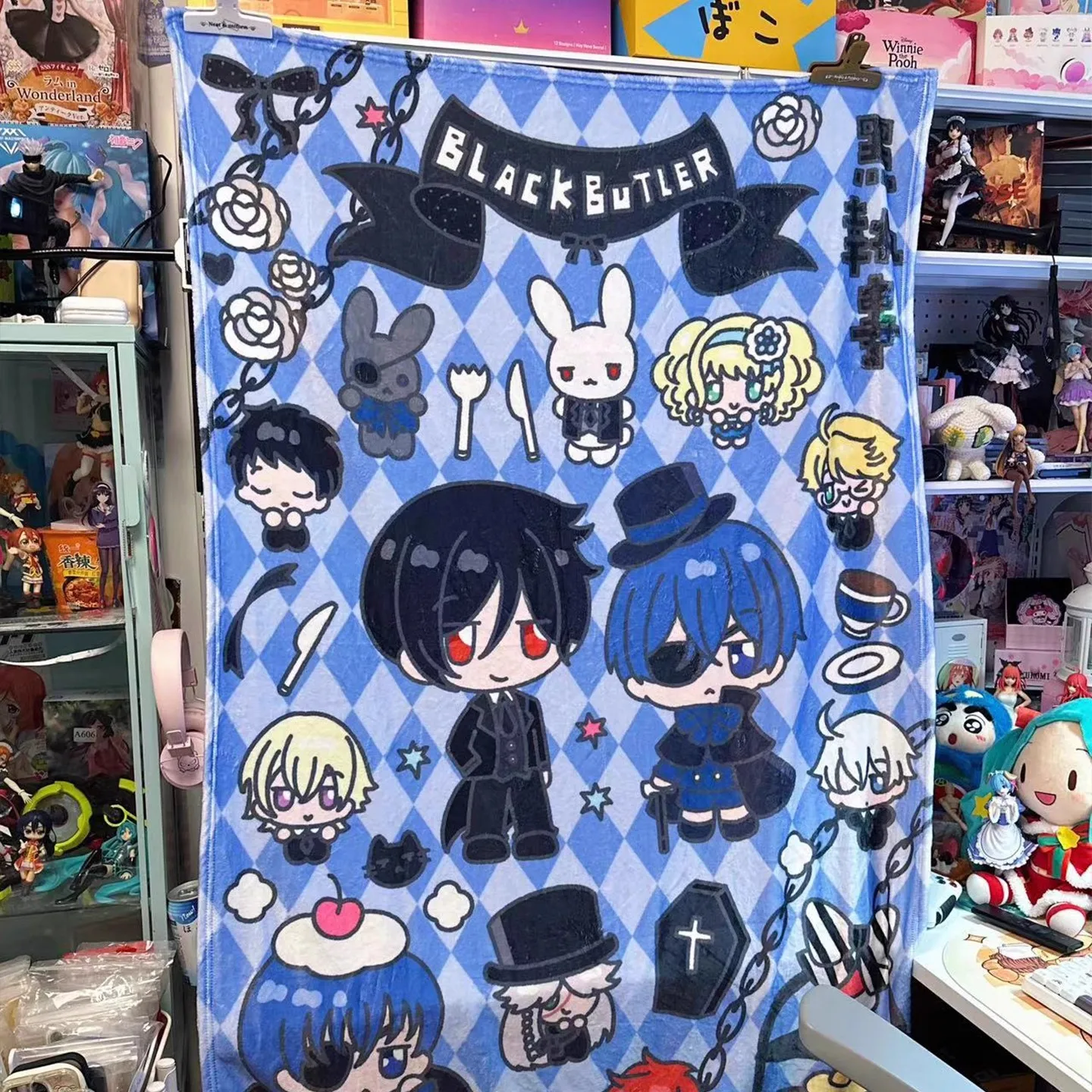 Anime Black Butler Sebastian Michaelis Flannel Blanket Throw Home Sofa Lunch Break Blankets Children Student Blankets Nap Gifts