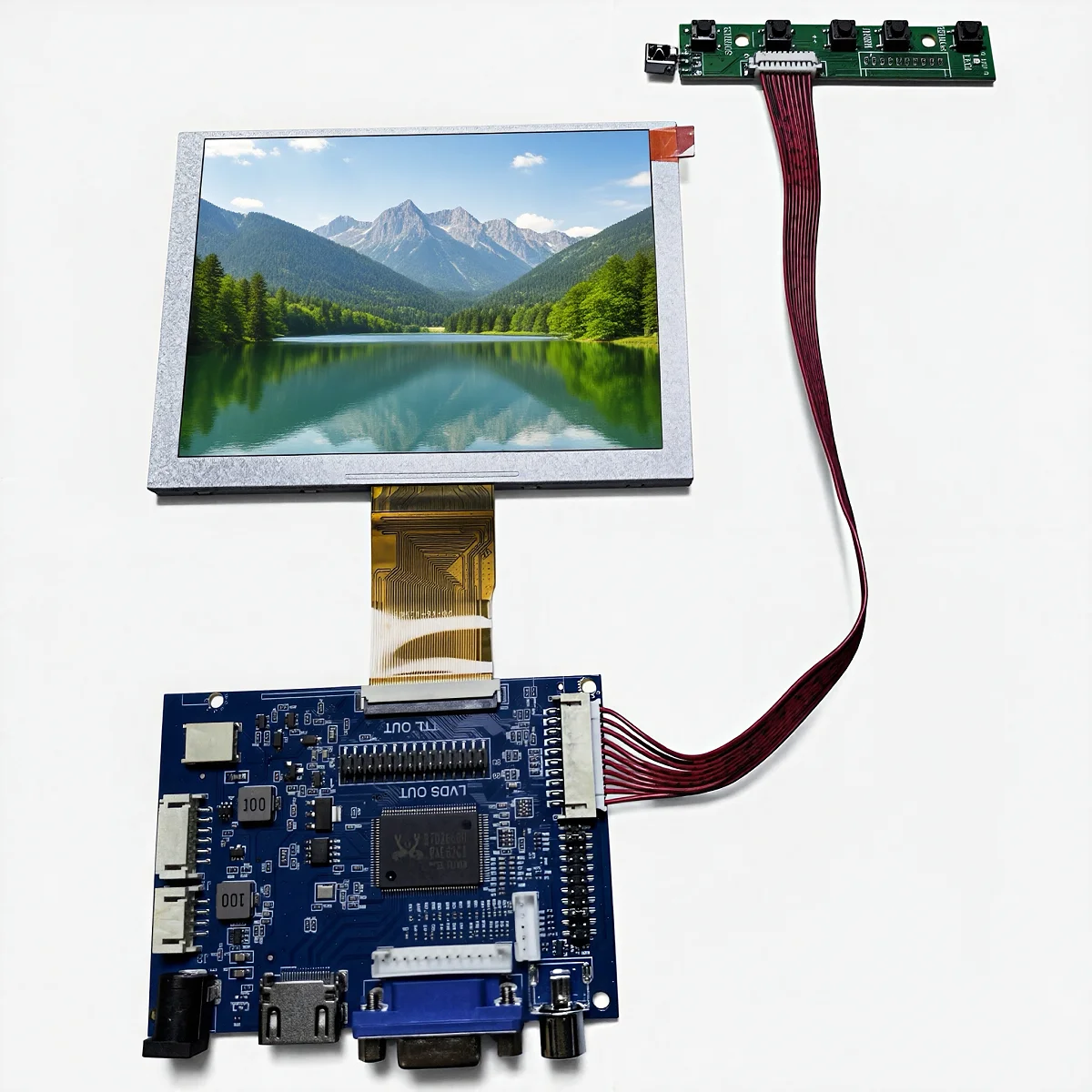 

Комплект 5-дюймового модуля дисплея промышленного класса 640X480VGA HD AV3 каналов