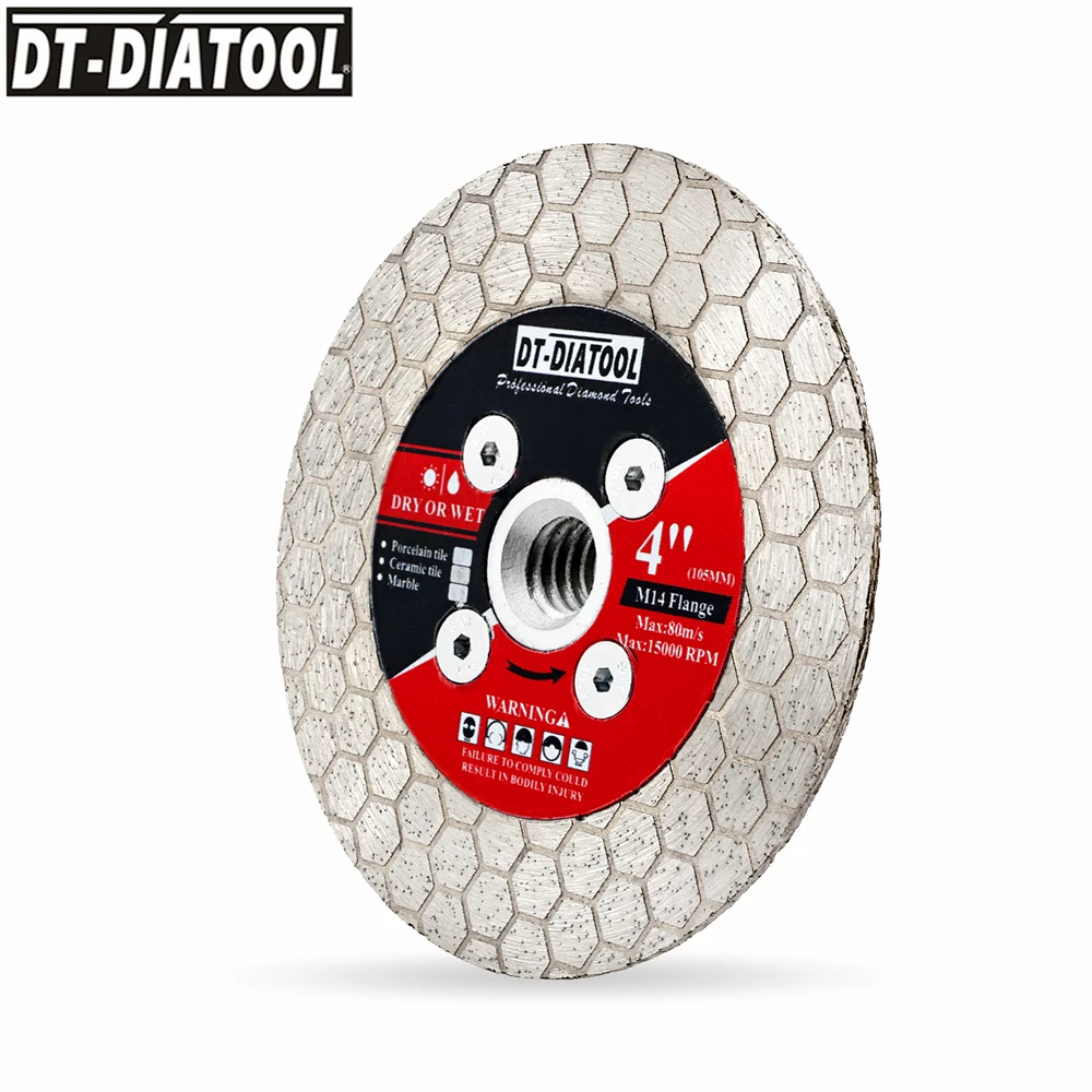DIATOOL 1 قطعة 105/115/125 مللي متر مزدوج الوجهين قطع الماس وطحن القرص شفرة المنشار لبلاط السيراميك الخزف M14/58