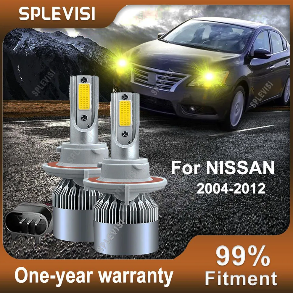 

Pack of 2 Replace Halogen LED Headlight Bulbs Dual Beam 3000K Yellow For Nissan Sentra 2004-2012 NV2500 N3500 2014-2015