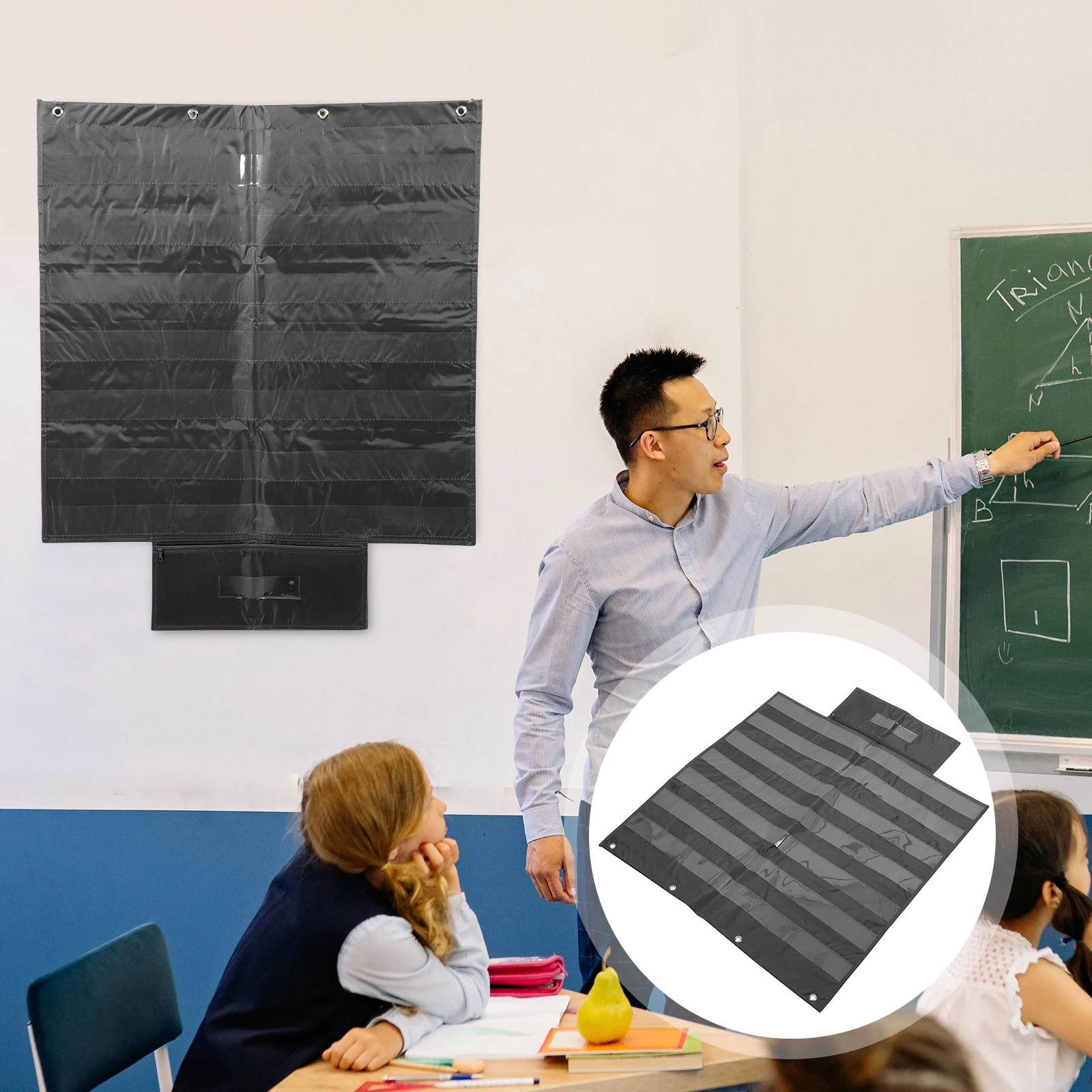 Story Cards Pocket Chart Sentence Strips Polyester Classroom Organizer Standard Charts Home School Supplies Teaching Tools