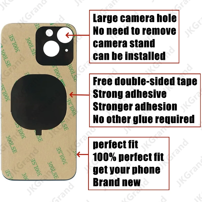 For iPhone 13 Back Glass Panel Battery Cover Replacement Parts NEW optimal quality Big Hole Camera Rear Door Housing Case Bezel