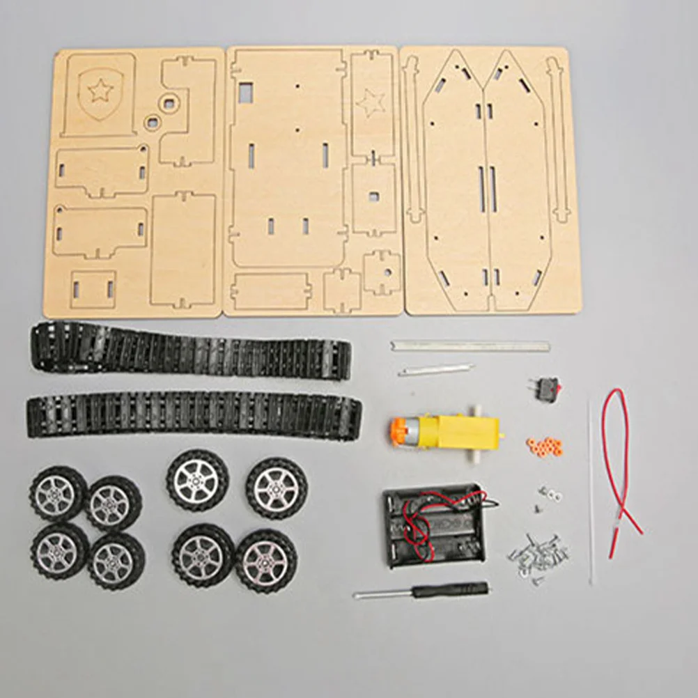 รถถังไฟฟ้า DIY สำหรับเด็ก ประกอบเอง ชุดของเล่นเสริมสร้างทักษะ STEM ฝึกฝนการเรียนรู้ด้วยการลงมือปฏิบัติ