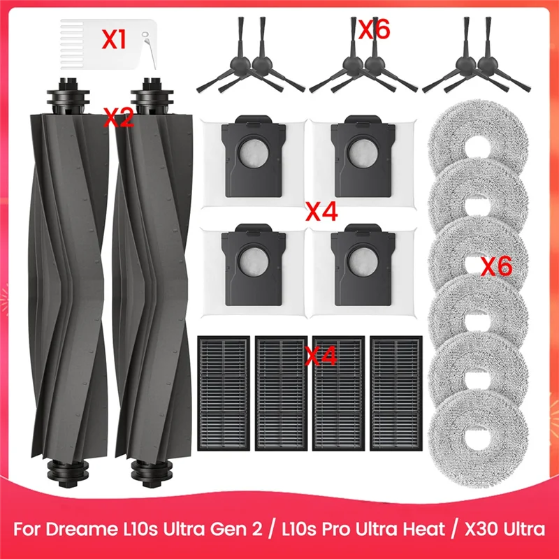 

B58B-Replacement Parts For Dreame L10s Ultra Gen 2/ L10s Pro Ultra Heat / X30 Ultra Robot Vacuum Cleaner Accessory Set